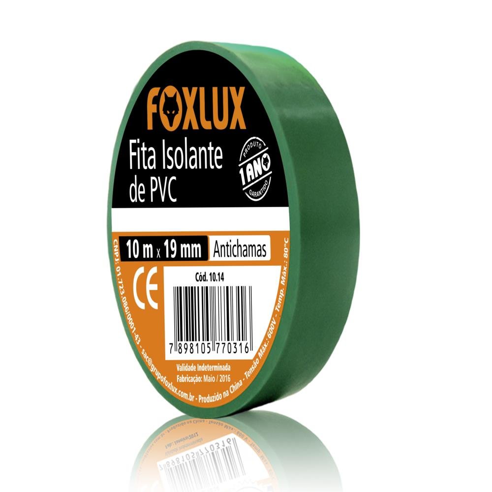 Fita Isolante 10 Metros Verde Foxlux