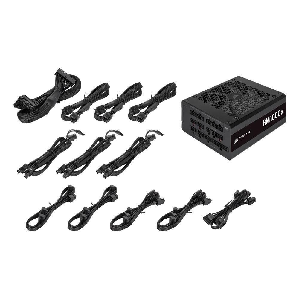 Fonte Corsair RM1000X, 1000W, 80 Plus Gold, Fully Modular, Bivolt, Preto
