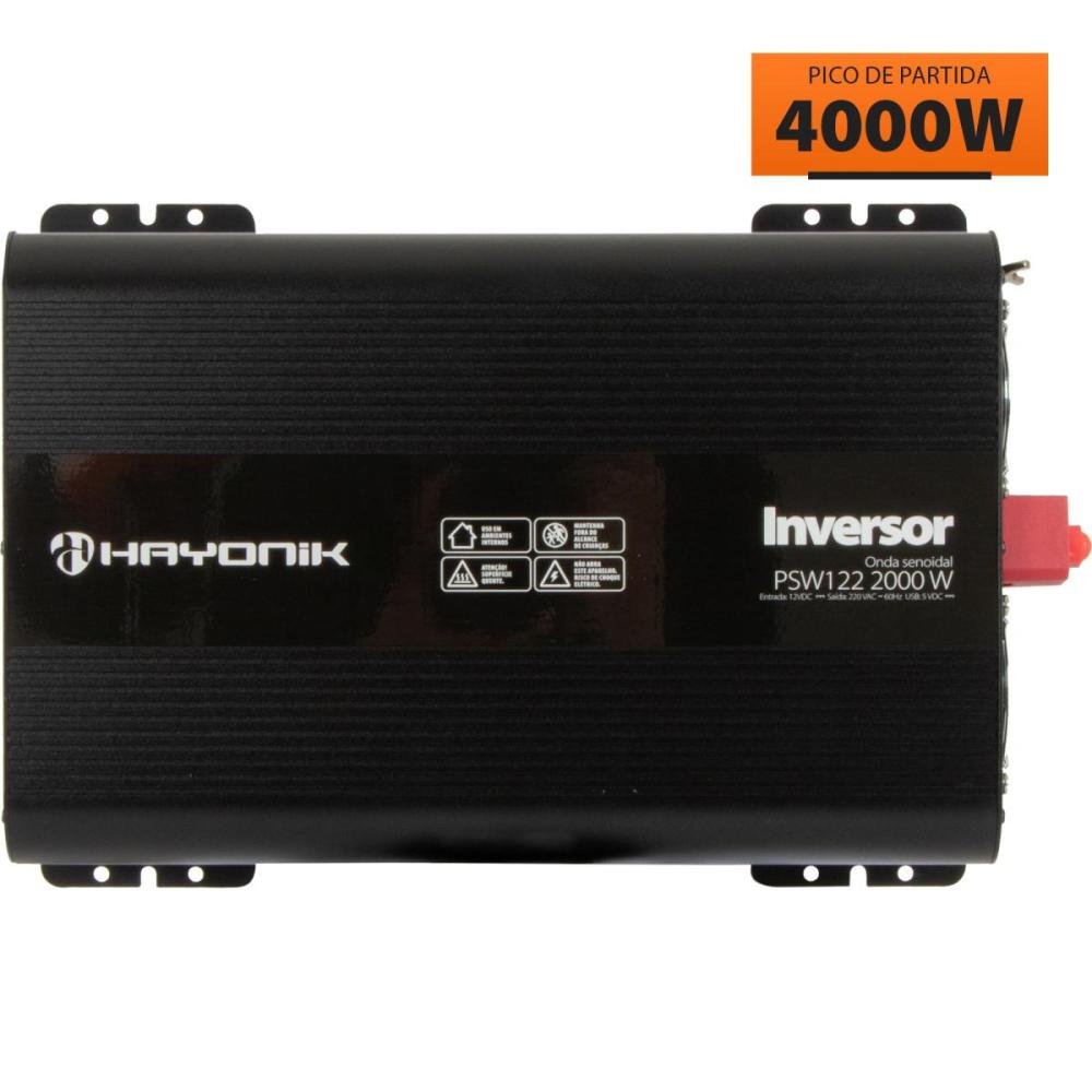 Inversor Automotivo Hayonik Psw122 Onda Senoidal 2000W 12Vdc/220V Un.Venda: Pc/1