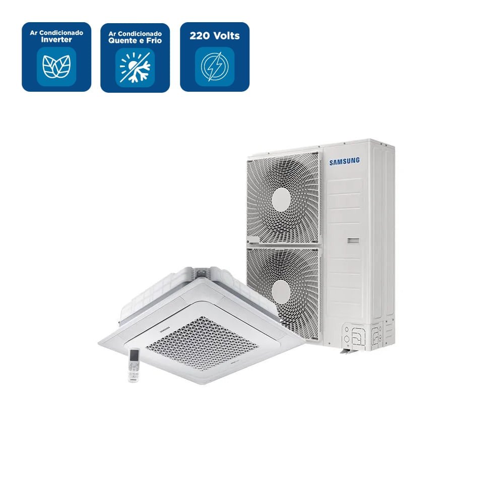 Ar Condicionado Cassete Wind Free Inverter 47000 BTU/h Quente e Frio Monofásico AC048DN4DKG/AZ ¿ 220 Volts