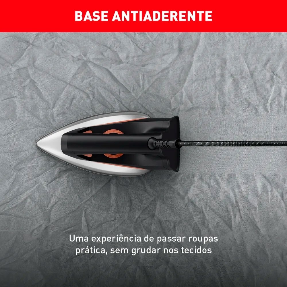 Ferro de Passar a Seco Arno FS31 Drygliss - Base Anti Aderente, 1200W, Preto/Inox, 220V