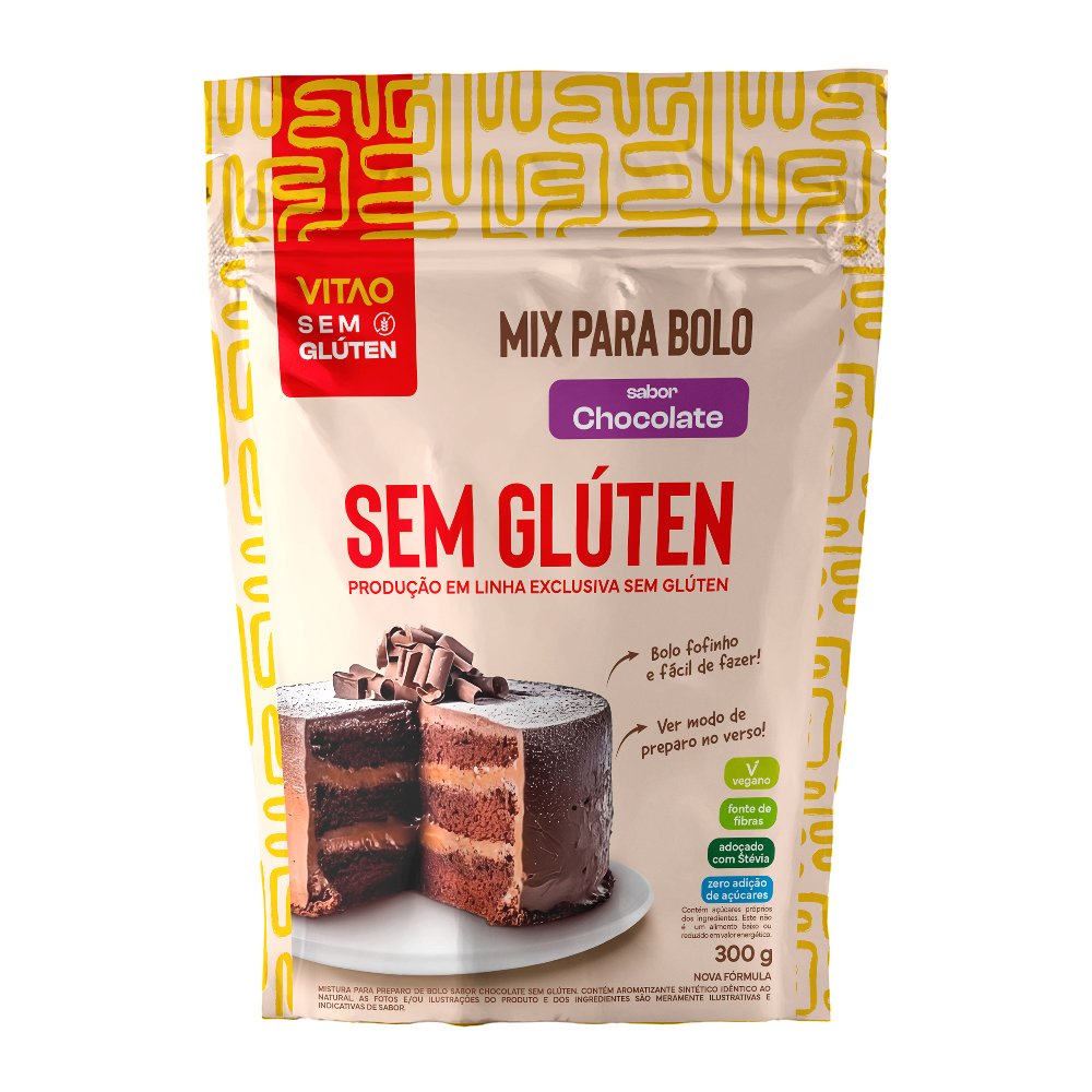 Mix Bolo Sem Gluten Chocolate 300G Caixa Com 12 Unidades
