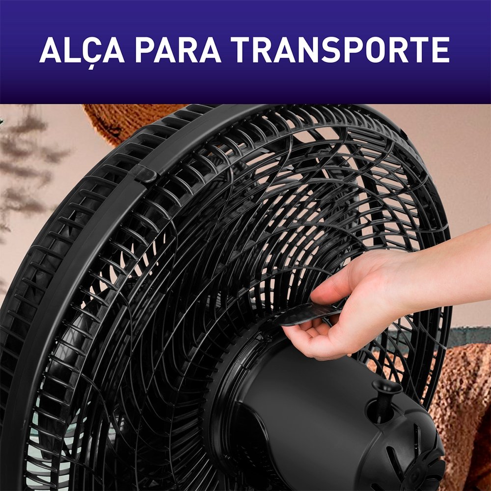 Ventilador de Mesa Arno VE60 X-Treme 2 Em 1 - 140W, 40cm, 6 Pás, 3 Velocidades, Preto, 220V