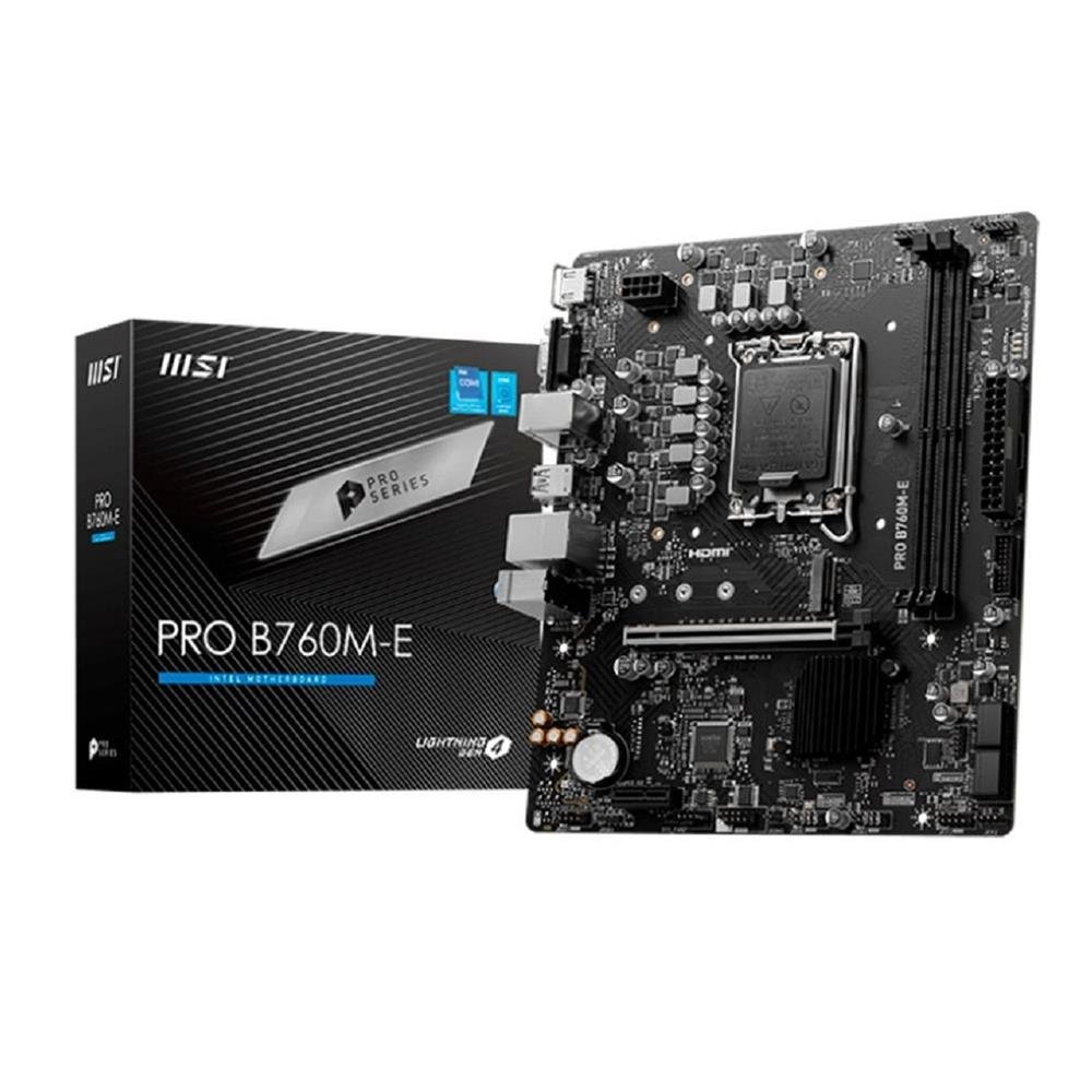 Placa Mãe MSI Pro B760M-E, Intel LGA 1700, M-ATX, DD4 - PRO B760M-E DDR4