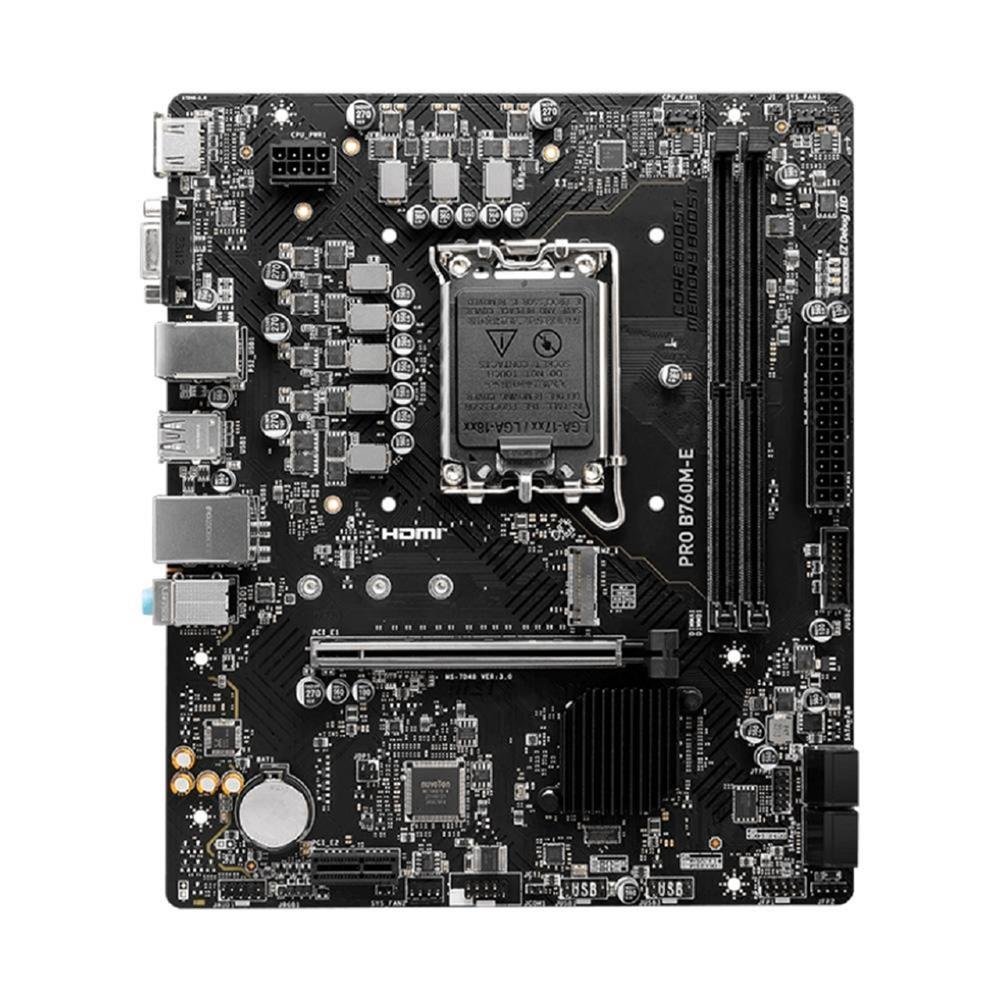 Placa Mãe MSI Pro B760M-E, Intel LGA 1700, M-ATX, DD4 - PRO B760M-E DDR4