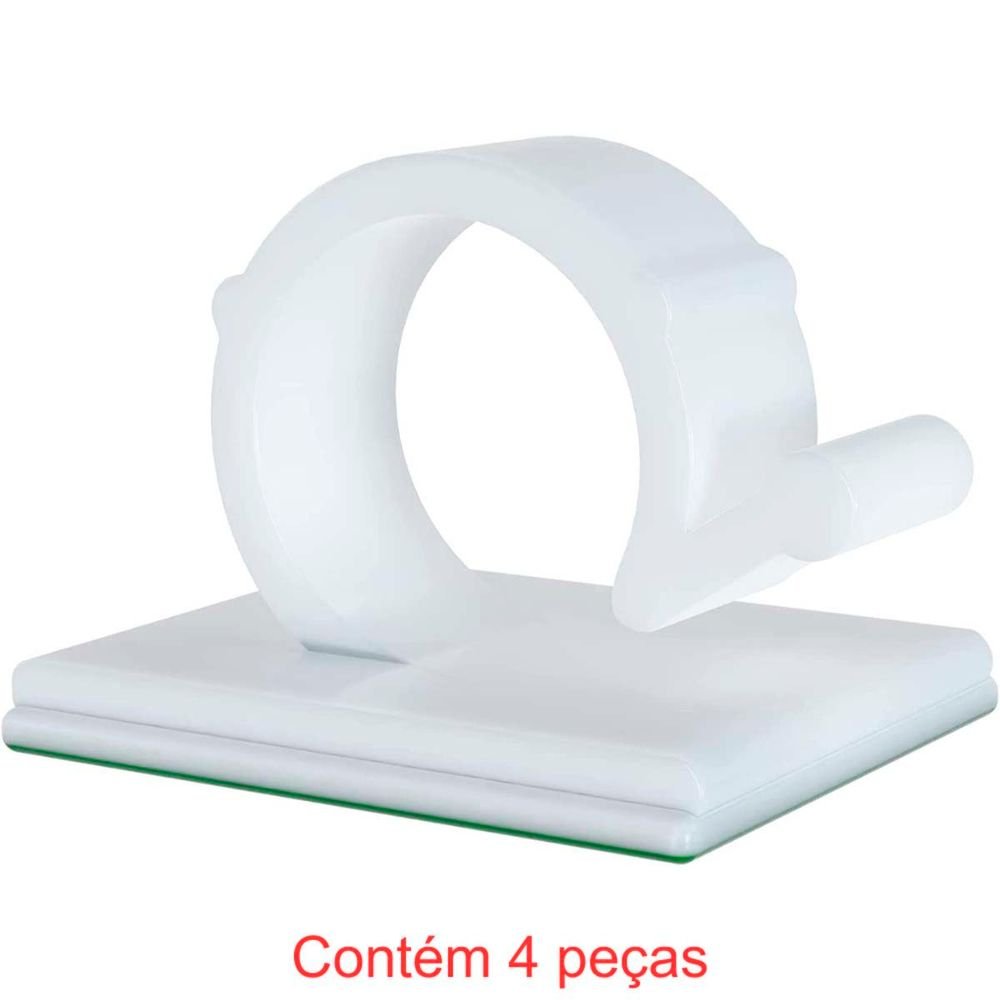 Clip Adesivo 13mm Branco 4 Peças Sforplast