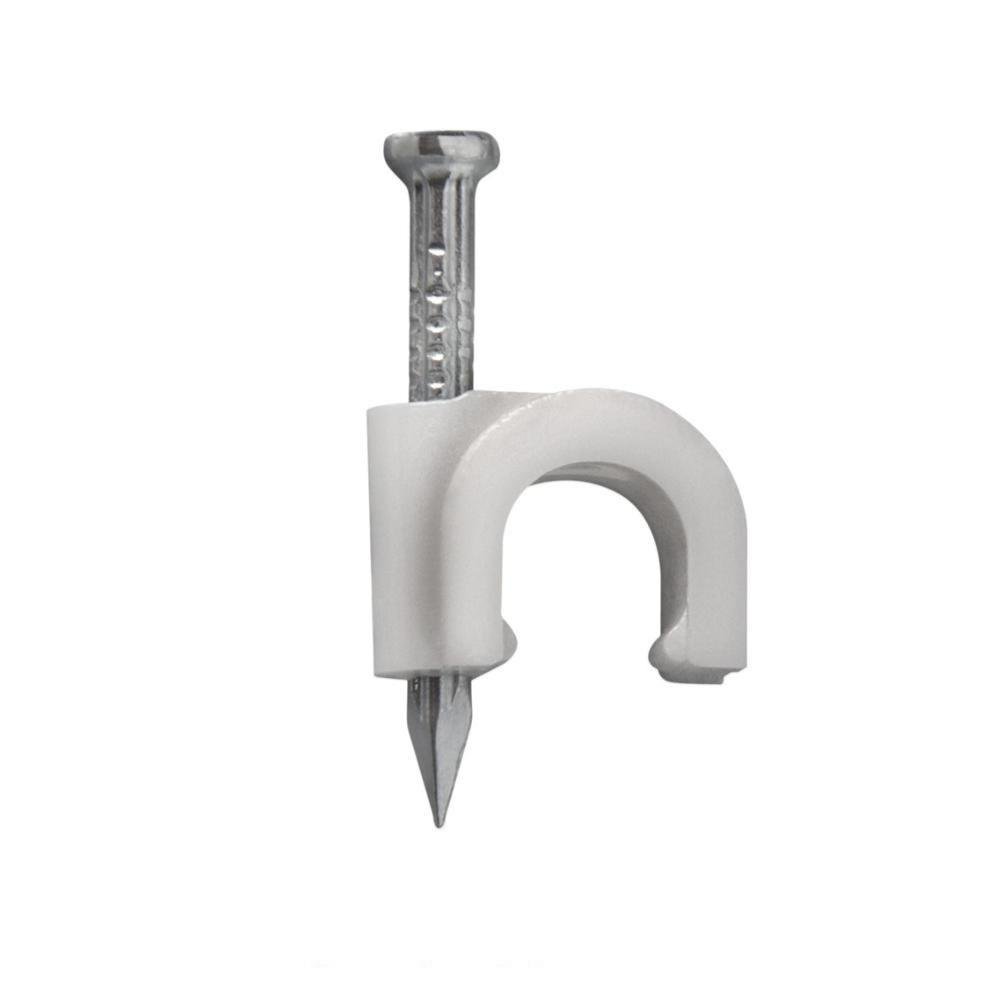 Fixa Fio Coaxial 10mm + Prego 2,5x25mm Branco 20 Peças Sforplast