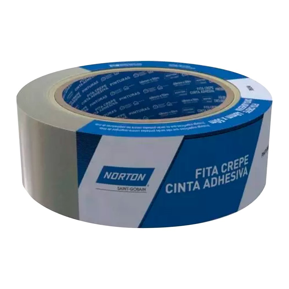 Fita Crepe Norton Uso Geral 48mm x 50m - Embalagem com 5 Unidades.