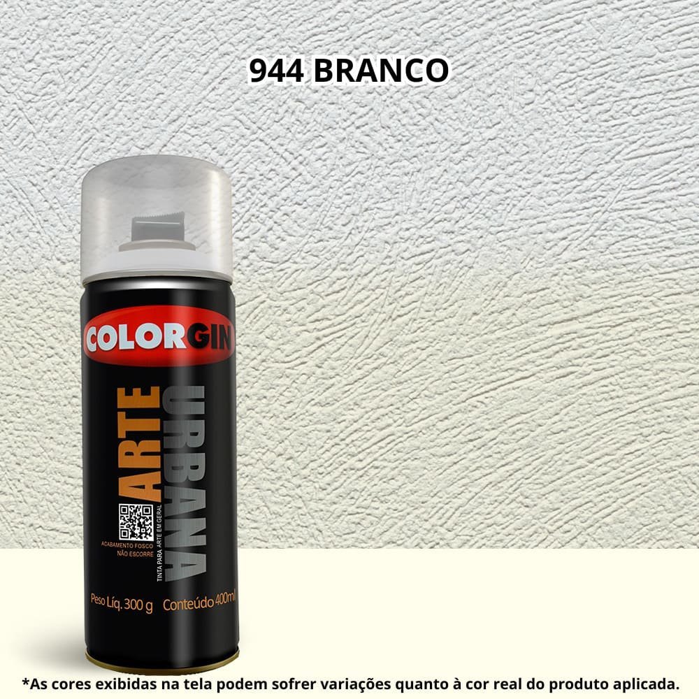 Tinta Spray Arte Urbana 400ml 944 Branco Colorgin