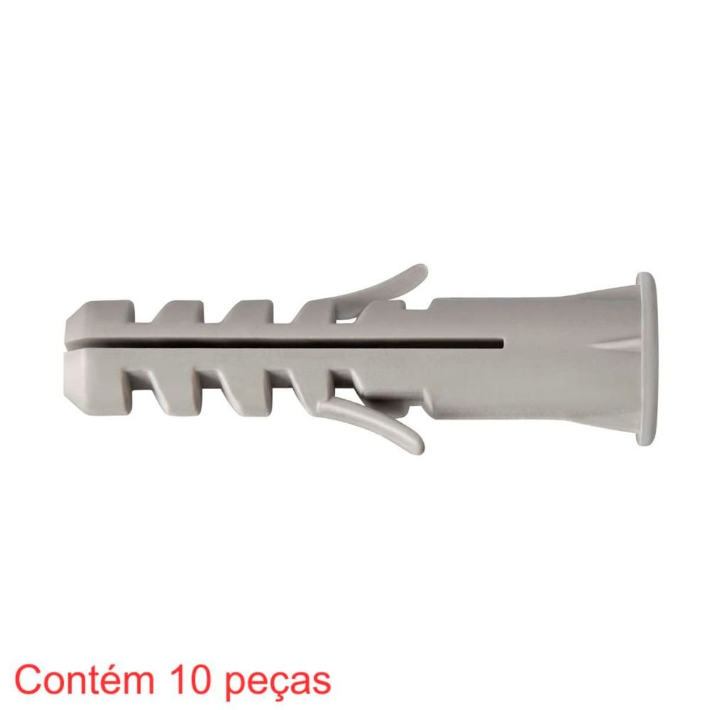 Bucha Nylon Sf Com Aba 8mm 10 Peças Sforplast