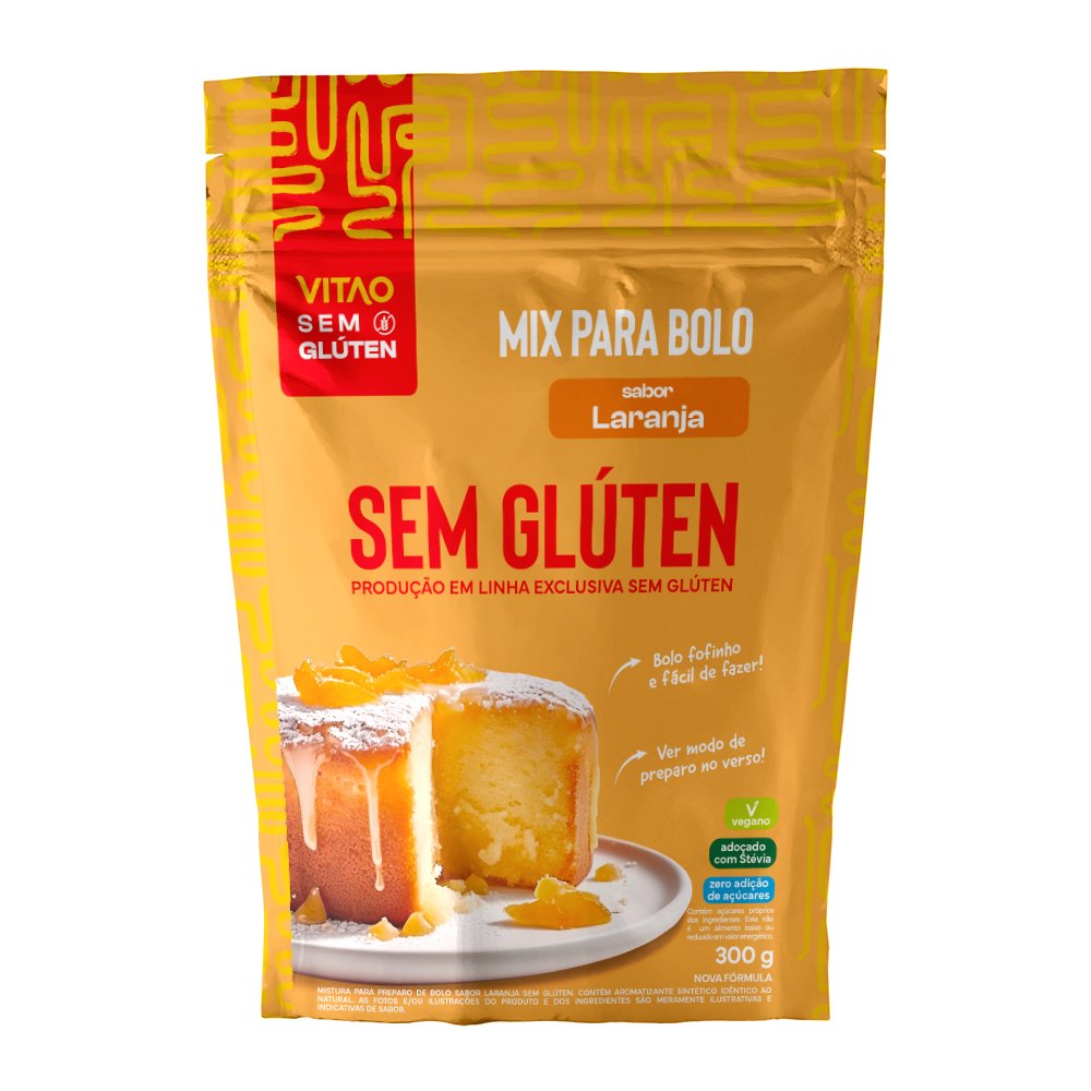 Mix Bolo Sem Gluten Laranja 300g Caixa Com 12 Unidades