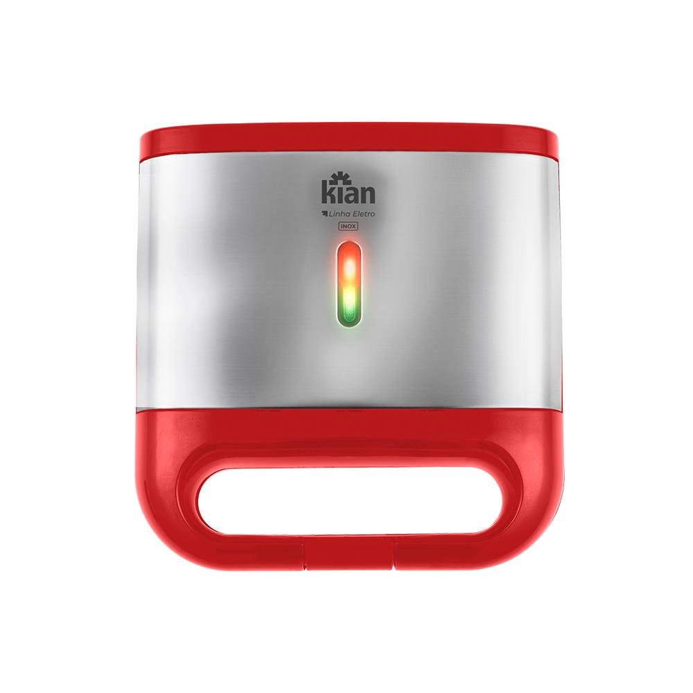 Sanduicheira/Grill Vermelha C/ Inox 220V Kian