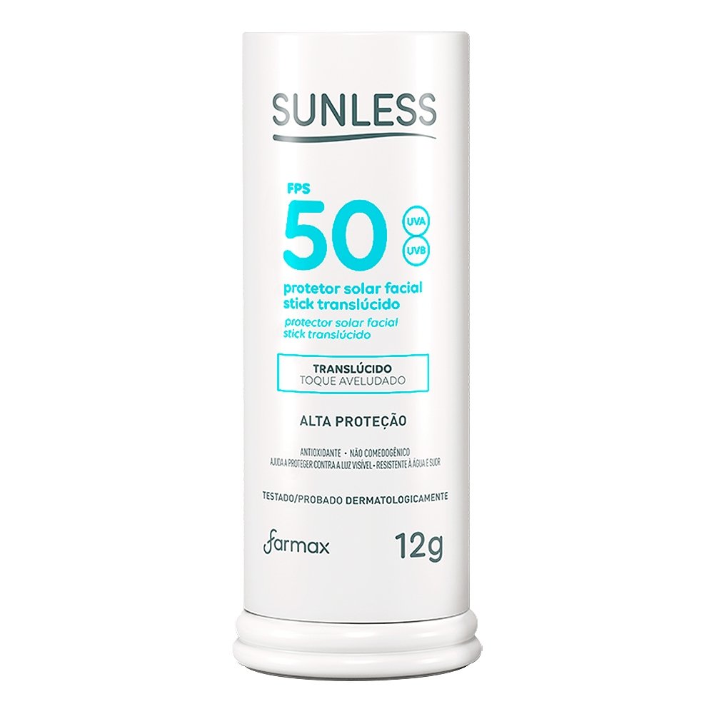 Protetor Facial Sunless FPS 50 Stick Translúcido 12g