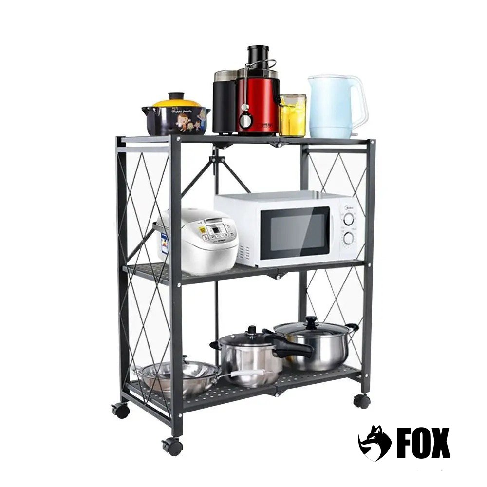 Estante Organizadora Dobravel 3 Niveis Fox Preta