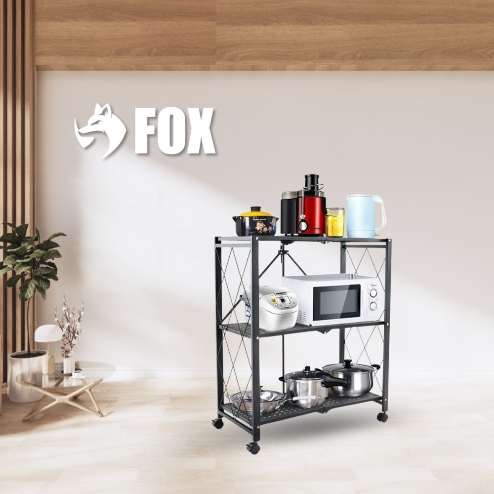 Estante Organizadora Dobravel 3 Niveis Fox Preta