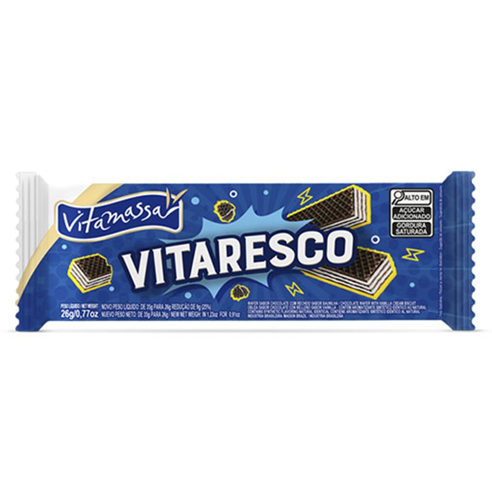 Biscoito Wafer Premium Vitamassa 26g Vanilla Baunilha