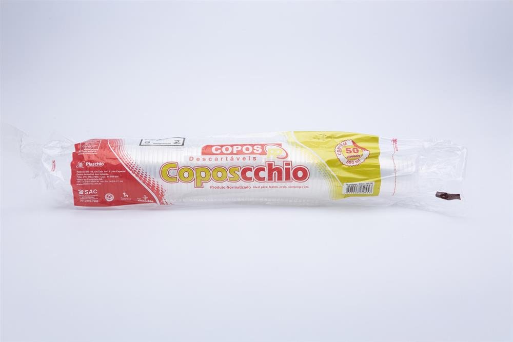 Copo Descartável Transparente 550ml Coposcchio - 20x50 Unidades