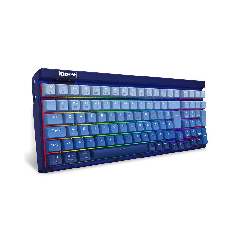 Teclado Gamer Mecanico Redragon Garen Pro, Wireless, Bluetooth, RGB, Switch Purple, Azul - K656WB-RGB-PRO.