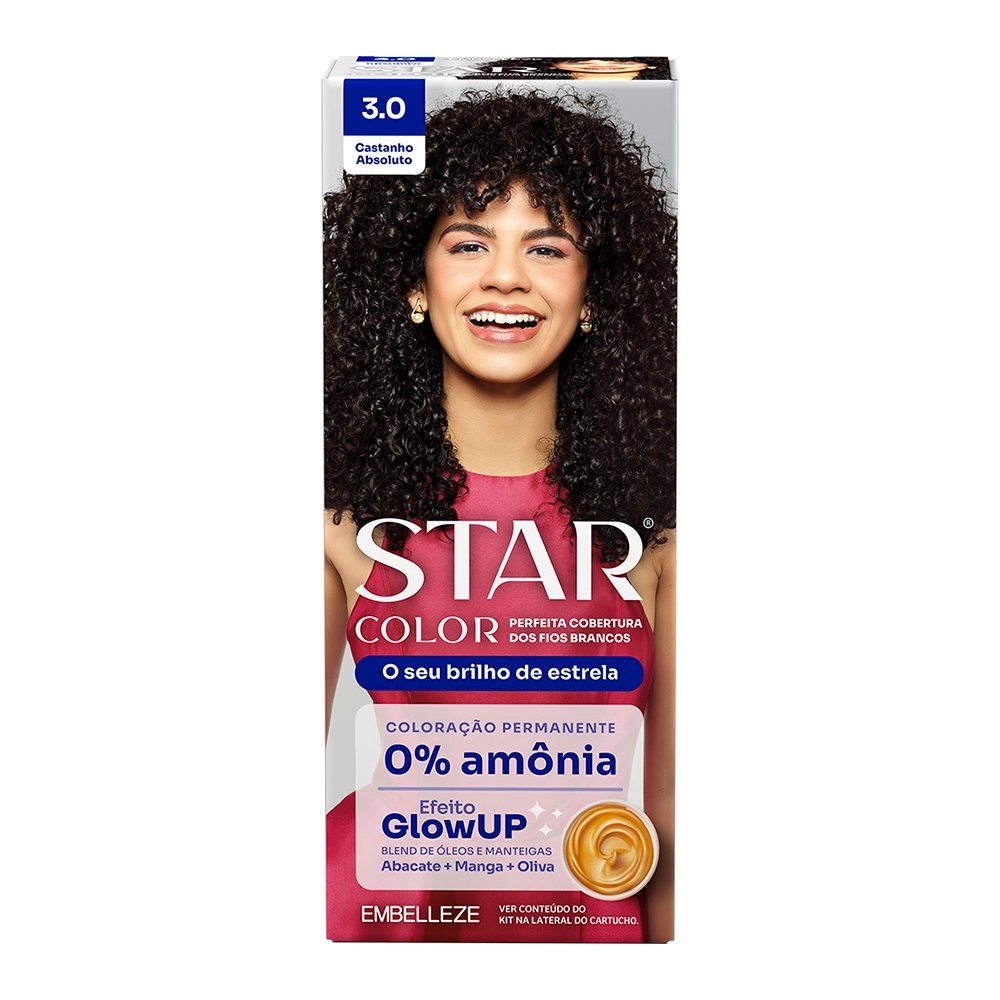 Tintura Starcolor Kit Prático 3.0 Castanho Absolut sem Amônia