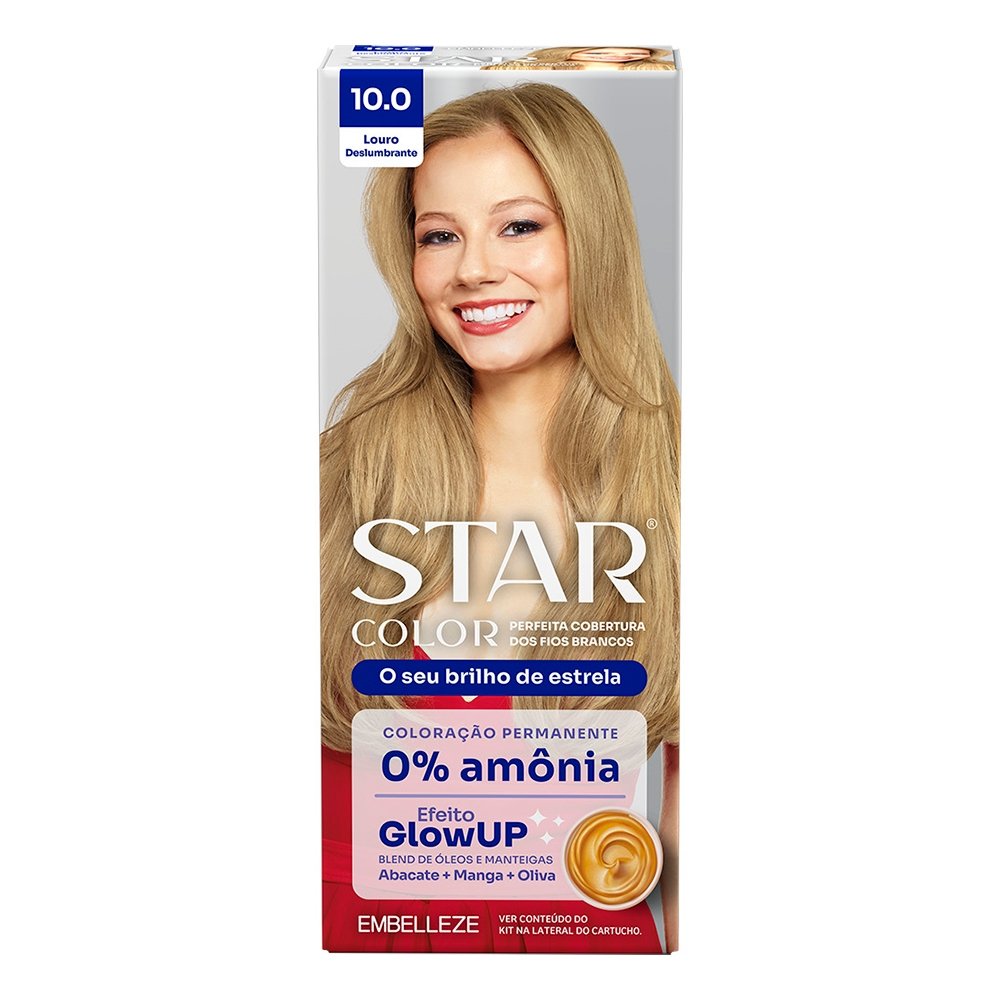 Tintura Starcolor Kit Prático 10.0 Louro Deslumbrante sem Amônia