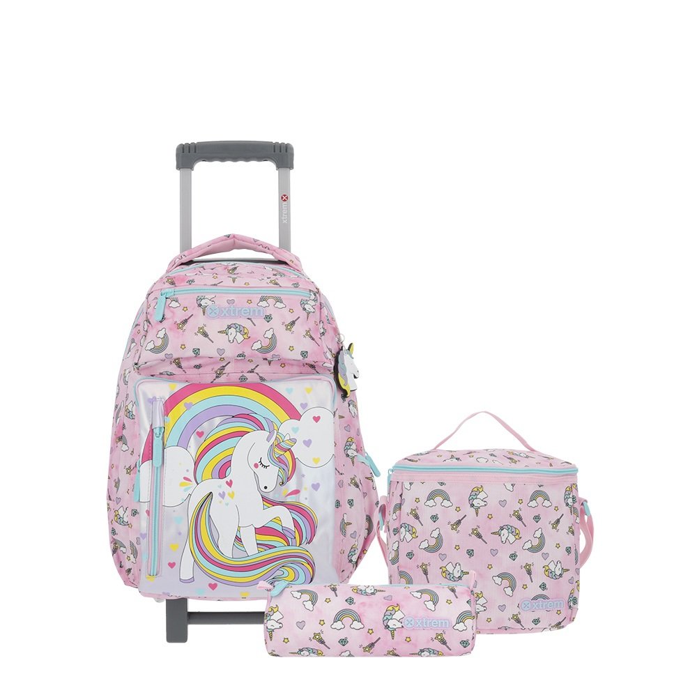 Kit Mochila Infantil Xtrem New Run Pack 4xt Unicornio Tie Dye, Lancheira + Estojo, Samsonite