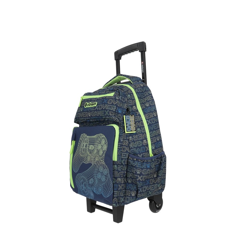 Kit Mochila Infantil Xtrem New Run Pack 4xt Gamer Azul, Lancheira + Estojo, Samsonite