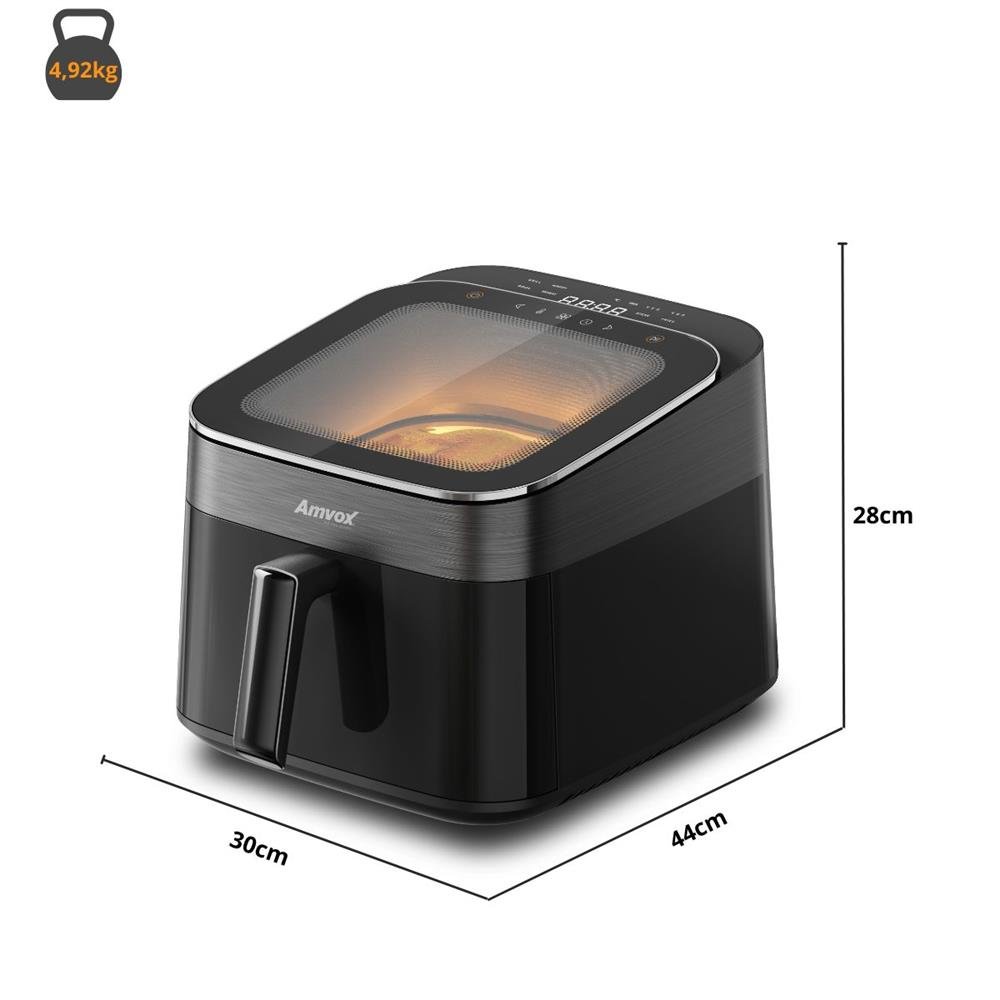 Fritadeira Eletrica Air Fryer 6,5l Amvox Arf 1465 Turbo 1700w Black 110v