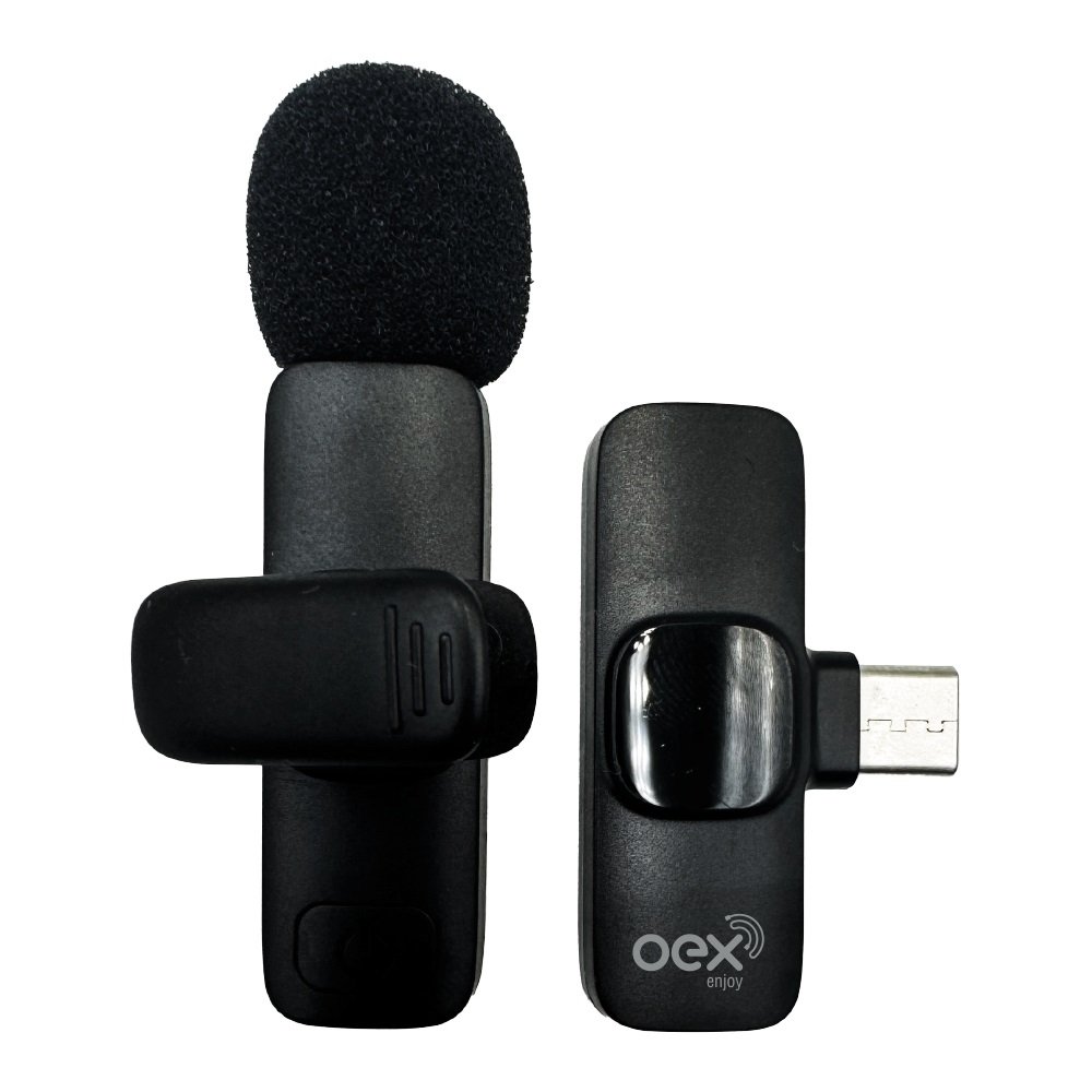 Microfone De Lapela Sem Fio Usb-C Mk306, Oex