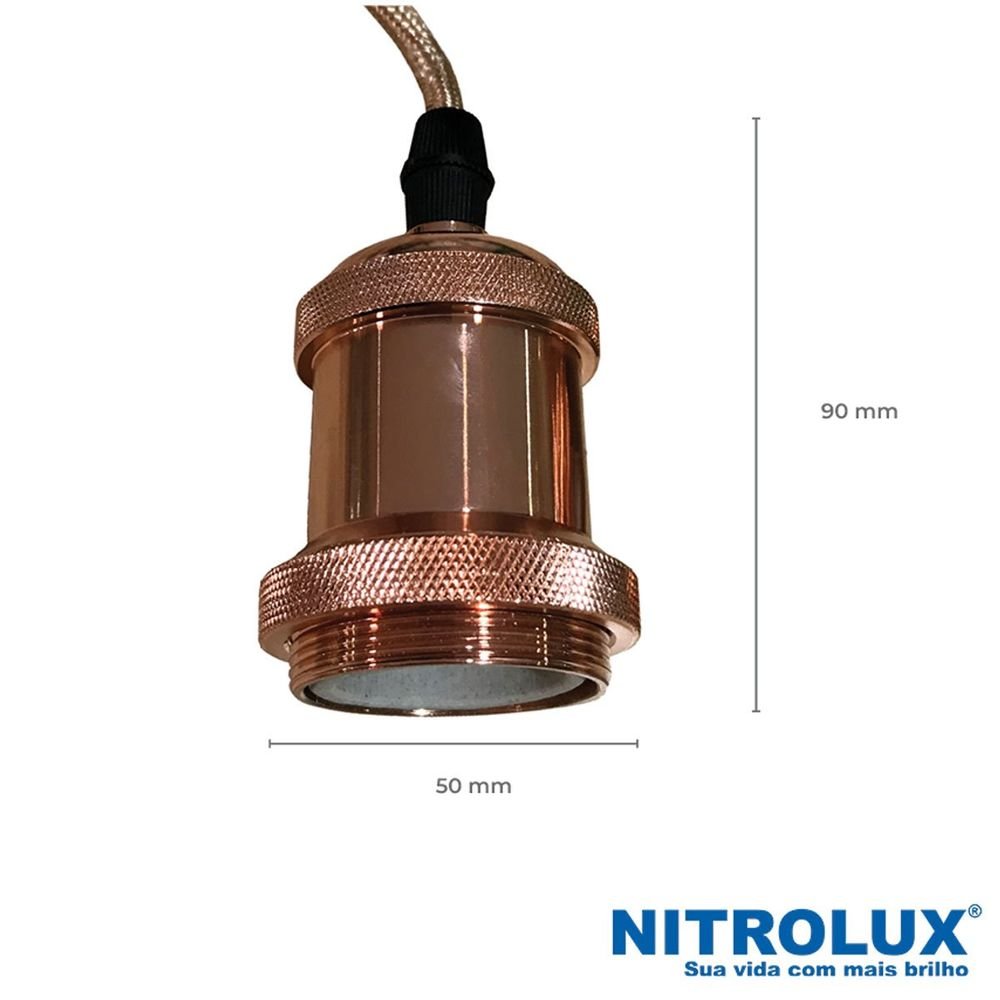 Pendente Bocal E27 Máx 60w Bivolt 2354 Cobre Nitrolux