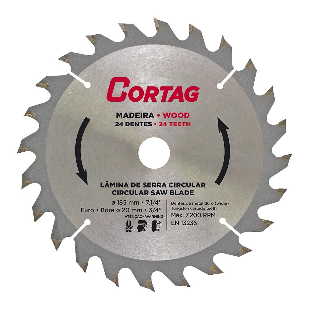 Disco de Serra Circular Cortag - Para Madeira 185mm 24 Dentes