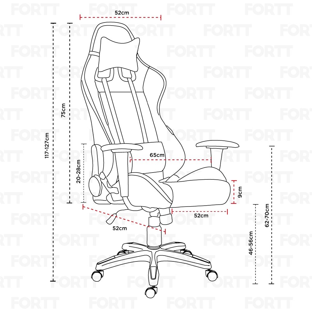 Cadeira Gamer Fortt Mendoza Vermelha - CGF002-V