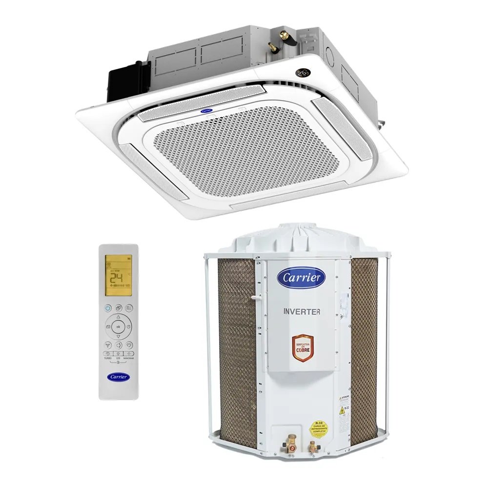 Ar Condicionado Split Carrier Cassete 4 Vias Inverter 48.000 BTU/h Quente Frio Monofasico Branco 40KVQD48C5 - 220V