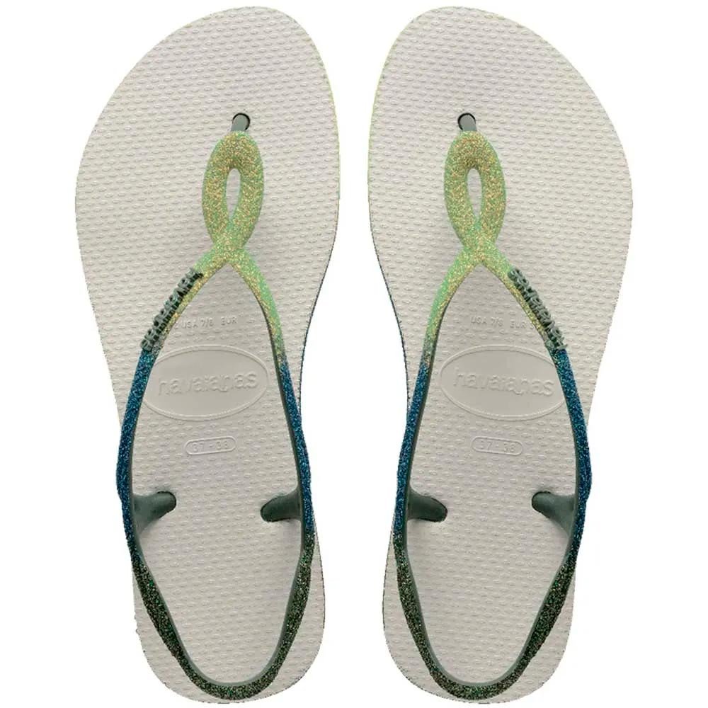 Havaianas Luna Glitter Mix 9252 Branco Verde Oliveira 33/34 Com 12 Pares