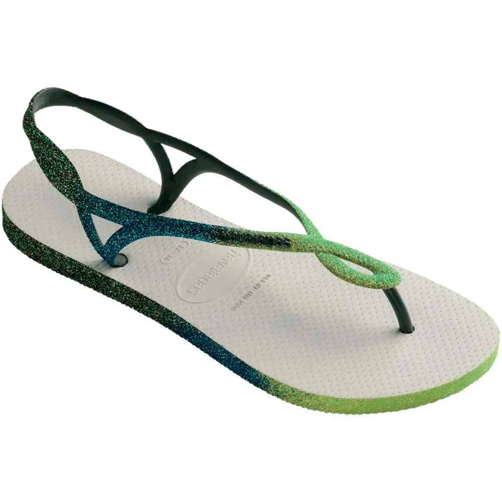 Havaianas Luna Glitter Mix 9252 Branco Verde Oliveira 33/34 Com 12 Pares