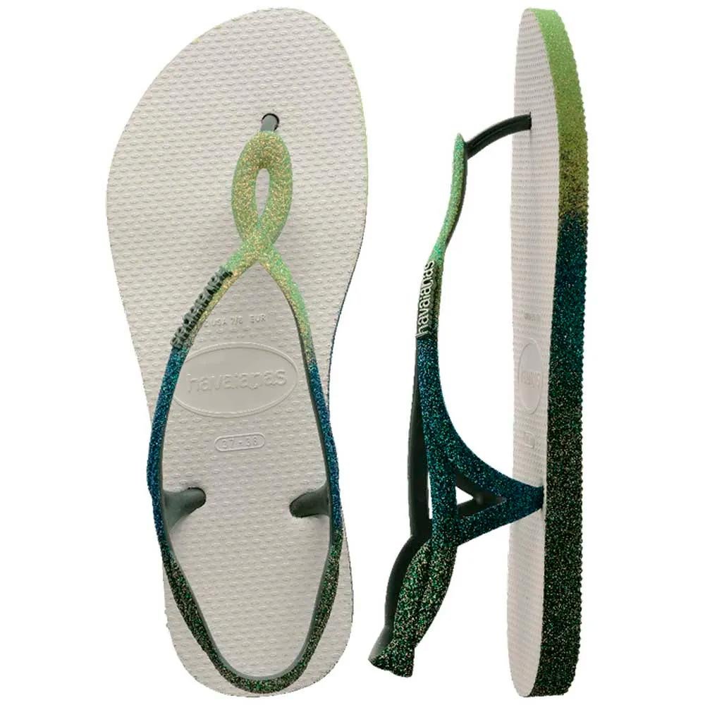 Havaianas Luna Glitter Mix 9252 Branco Verde Oliveira 33/34 Com 12 Pares
