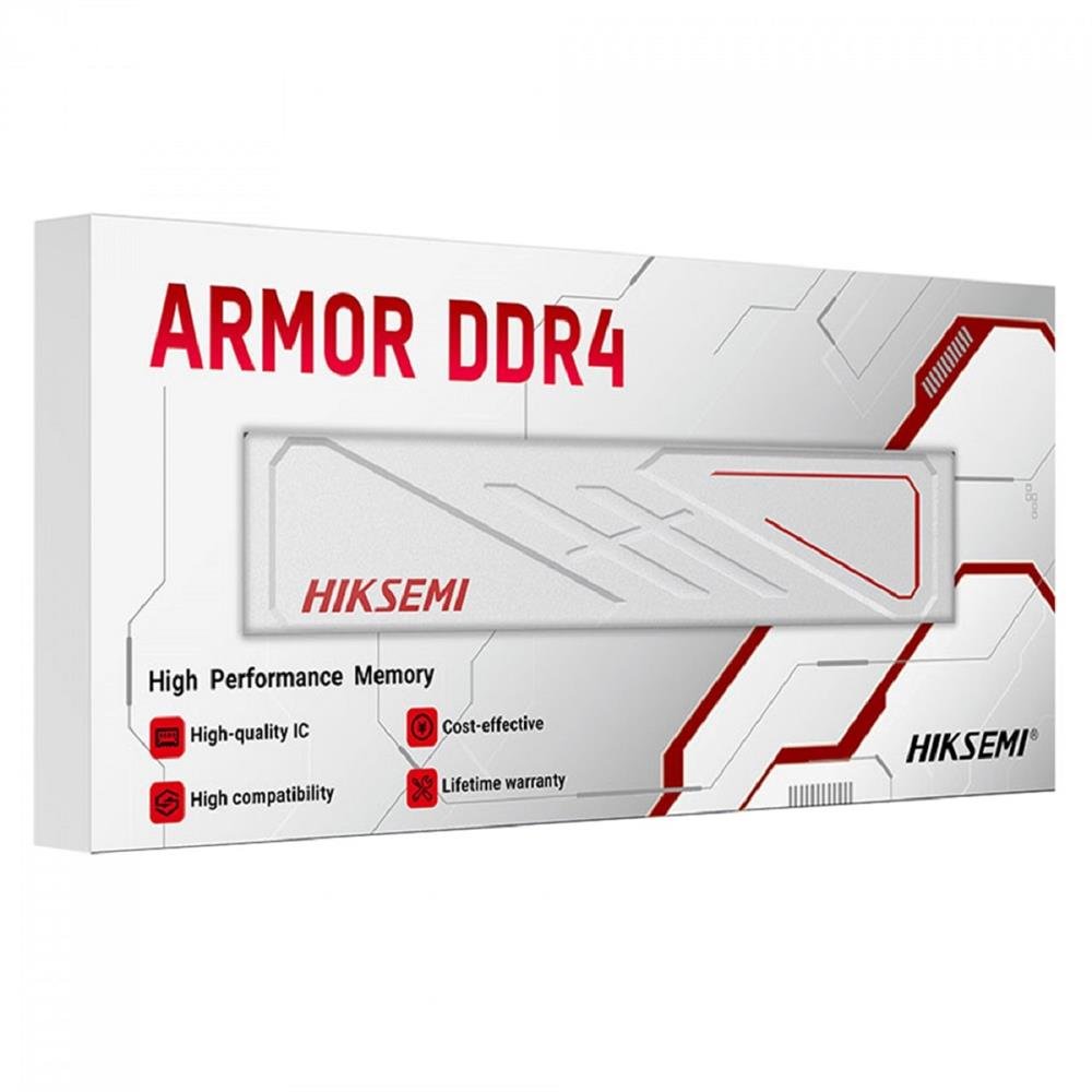 Memória DDR4 Hiksemi Armor White, 8GB, 3200Mhz, Branco - HSC408U32E2 8G