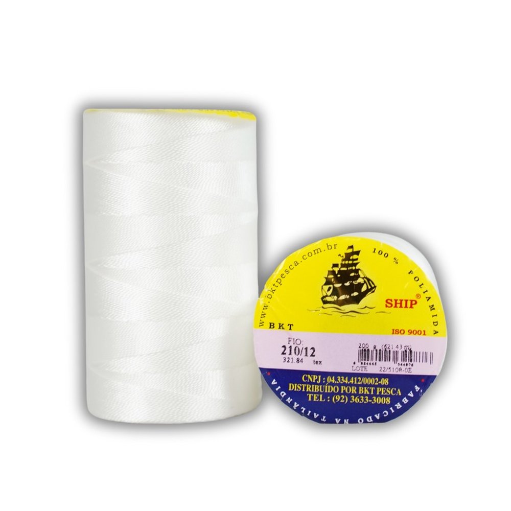 Fio Torcido Nylon 210/15 200 G Branco Leao Do Mar - 5x200g
