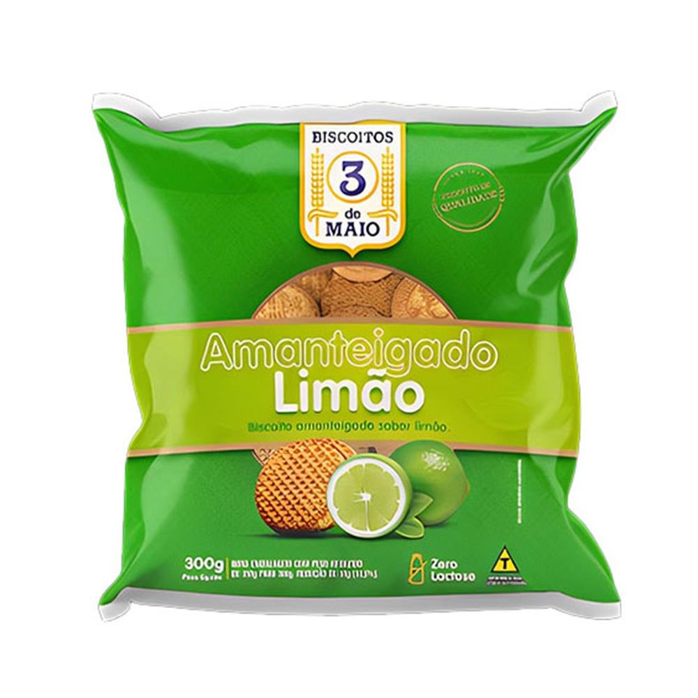 Biscoito Amanteigado Limão 10X300G 3 De Maio