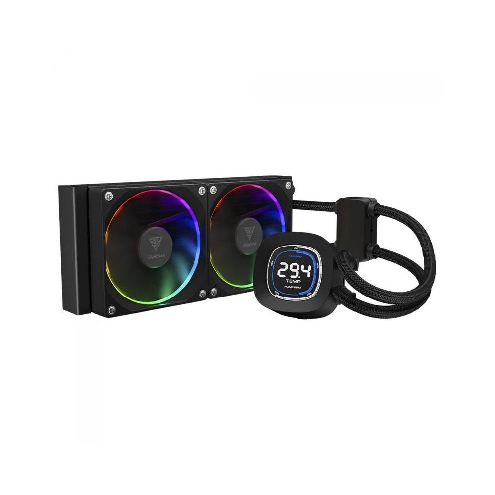 Water Cooler Gamdias Chione M4-240, ARGB, 240mm, Display LCD, Intel-AMD, Preto - CHIONE M4-240.
