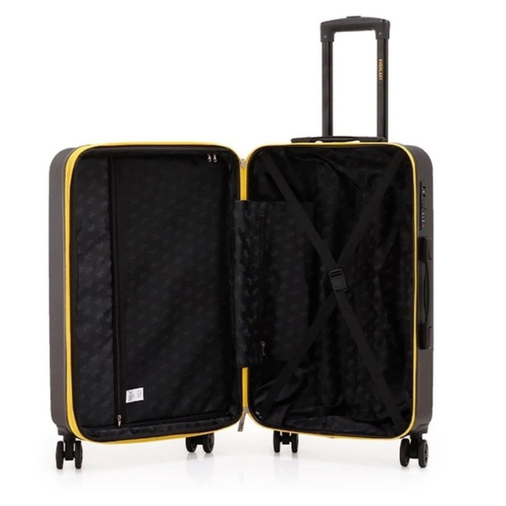 Mala de Viagem 20 Polegadas Everlast 10KG Preto e Amarelo Cadeado EV000154