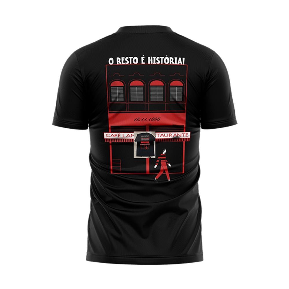 Camisa Braziline Flamengo Lamas Masculina Preto Vermelho TAM G