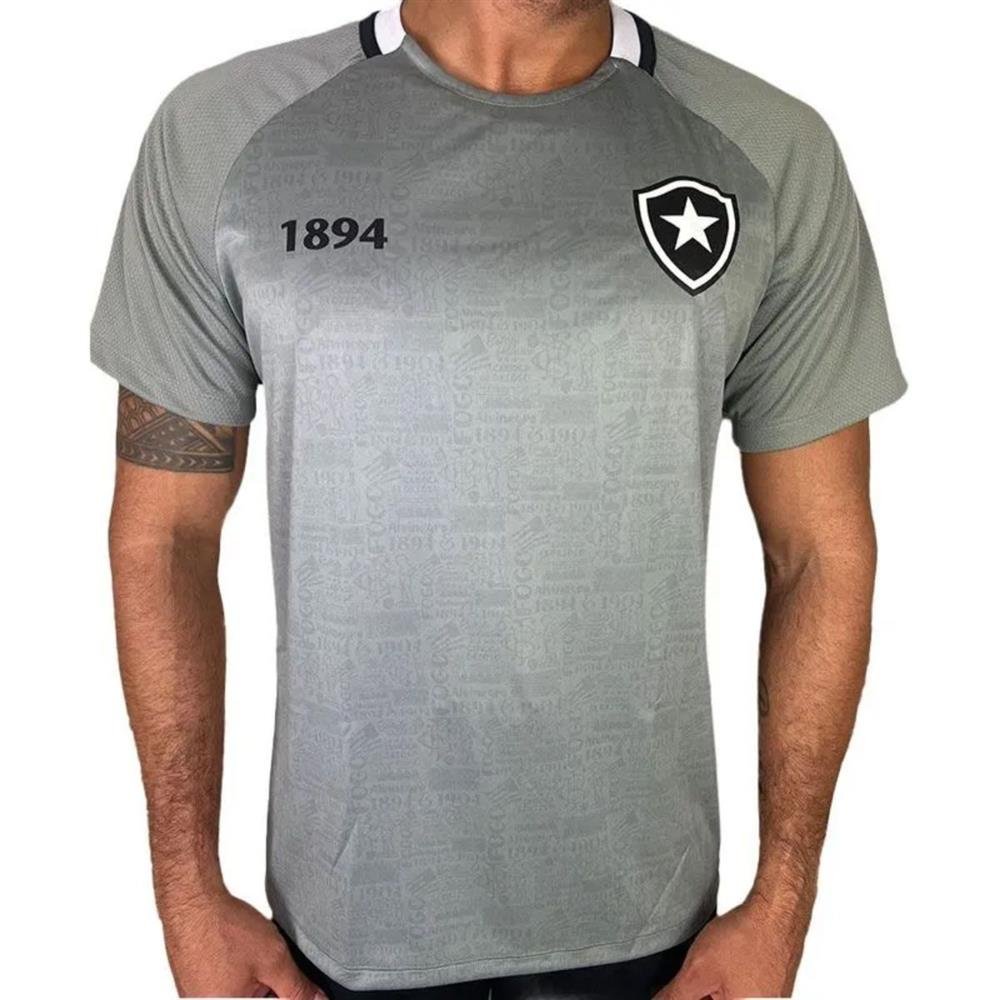 Camisa Braziline Botafogo Solitária Masculina CInza TAM G