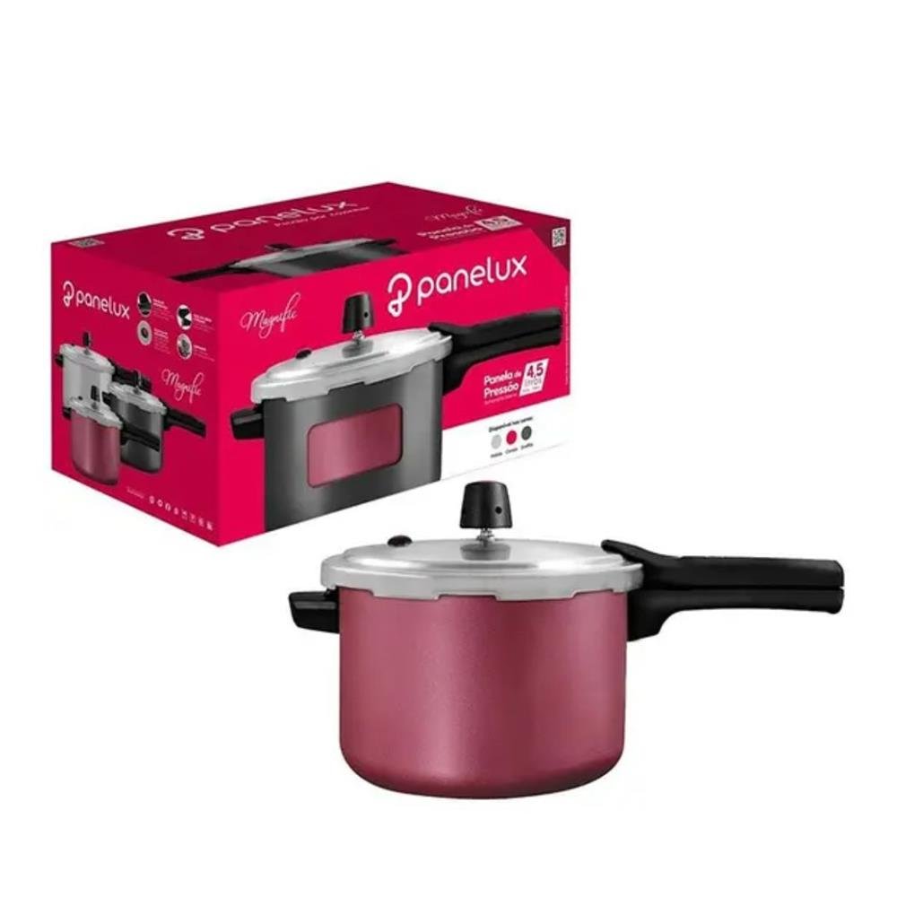 Panela De Pressão Panelux 4,5l Antiaderente Cereja 500178