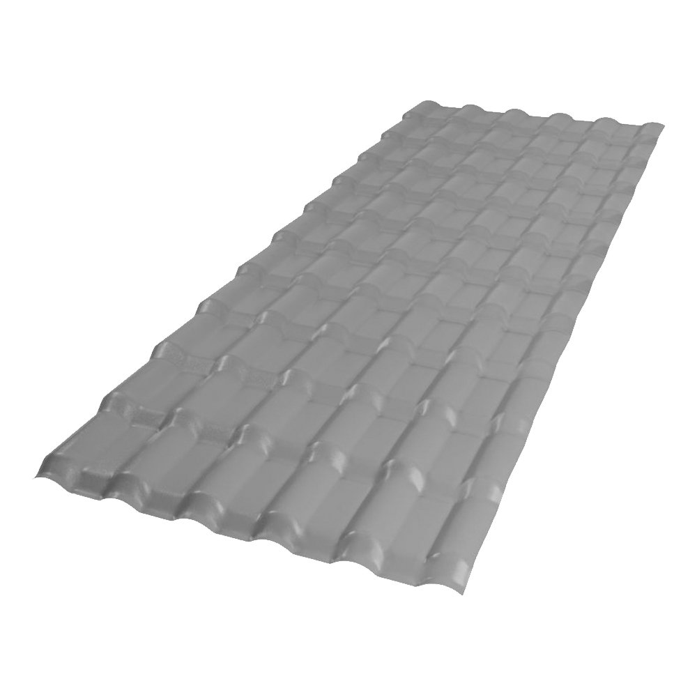 Telha PVC Fortlev Plan Concreto/Cinza 2,42x0,88m, 6 Ondas
