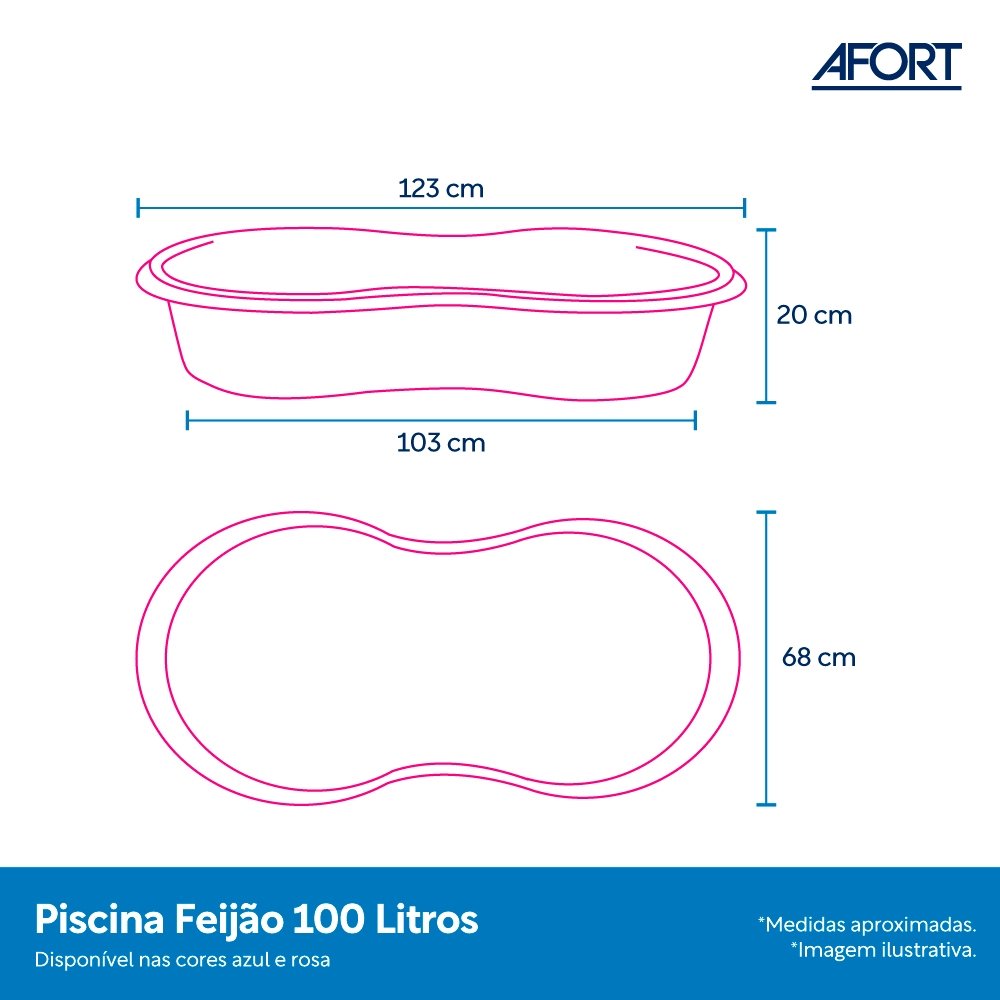 Caixa Plástica Multiuso Afort Feijão Rosa 100 Litros