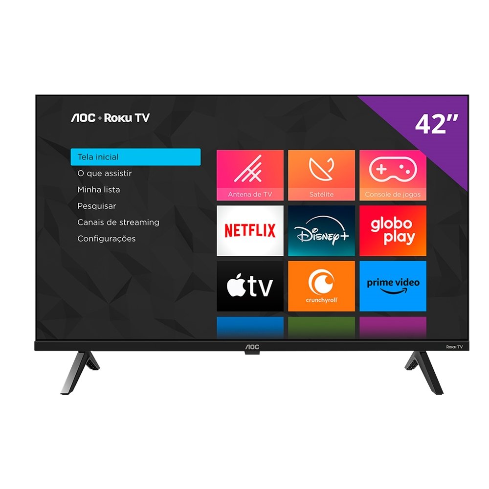 Smart LCD LED TV 42" AOC 42S5045/78G Full HD - Wi-Fi, com 1 USB, 3 HDMI, 60Hz