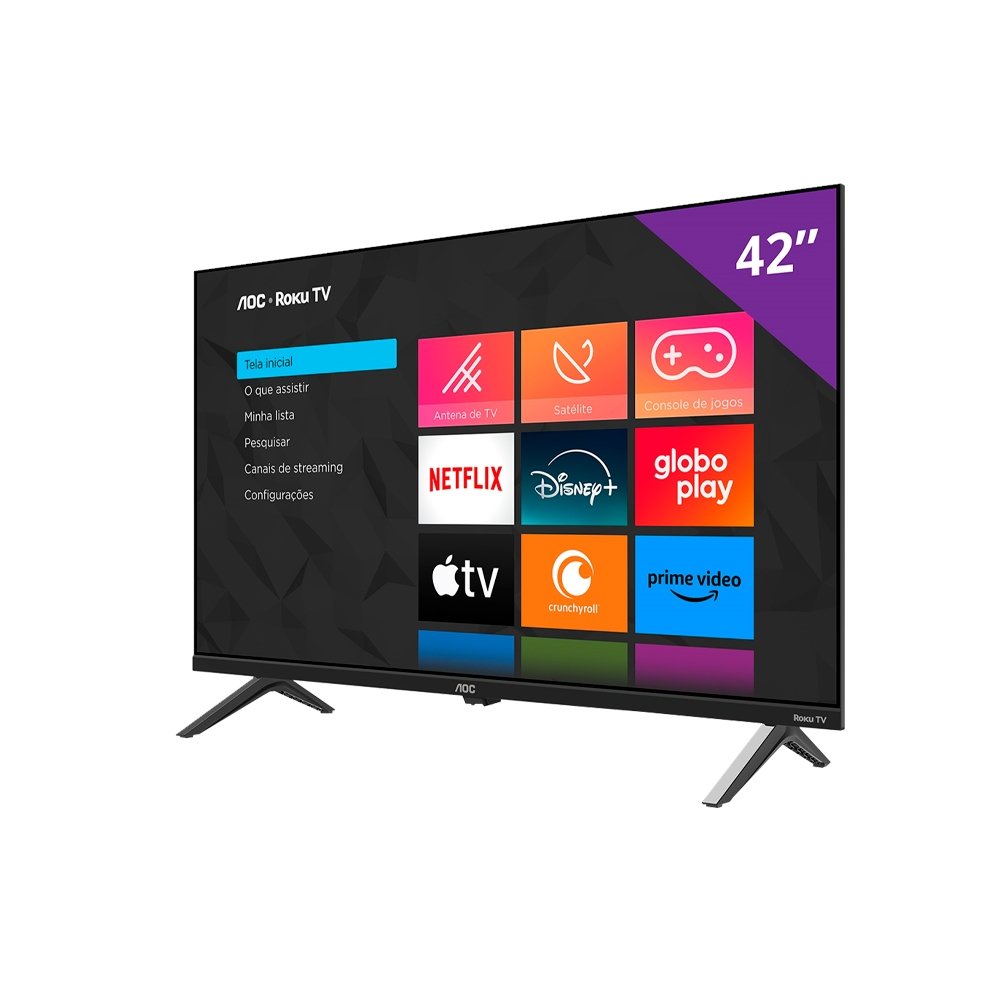 Smart LCD LED TV 42" AOC 42S5045/78G Full HD - Wi-Fi, com 1 USB, 3 HDMI, 60Hz