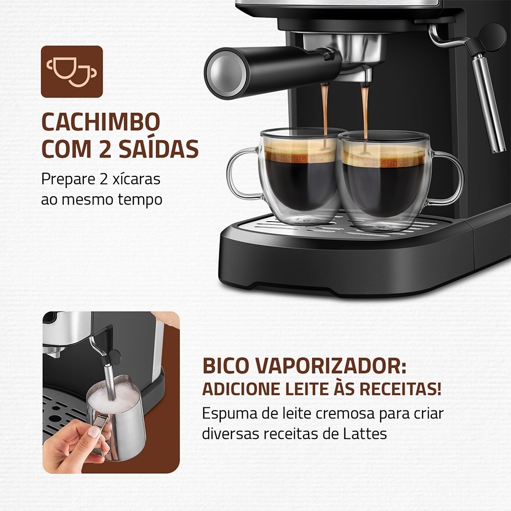 Cafeteira Expresso Mondial C-20-EC - 30 Xícaras, Preto/Inox, 220V