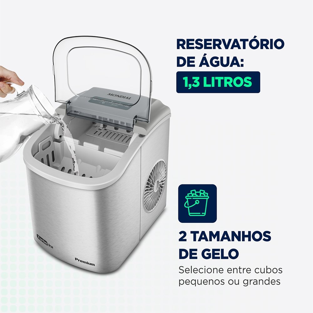 Máquina De Gelo Mondial MG-12-GI - Cinza, 220V