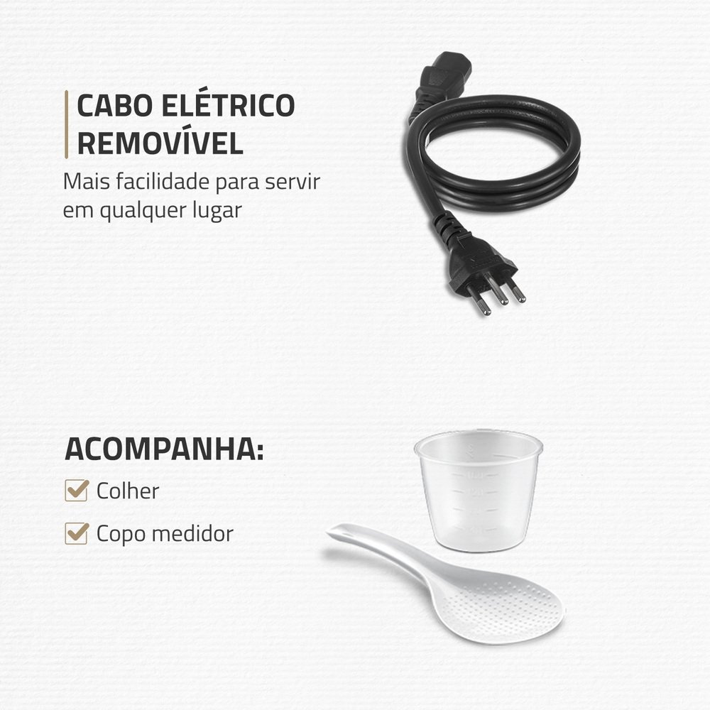 Panela de Pressão Elétrica Mondial PE-60-6L-I - 6 Litros, Preto/Inox, 220V